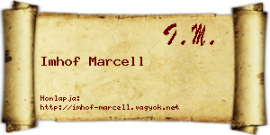 Imhof Marcell névjegykártya